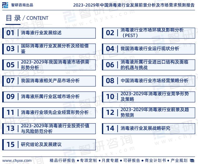 开云体育 开云平台2023年消毒液行业发